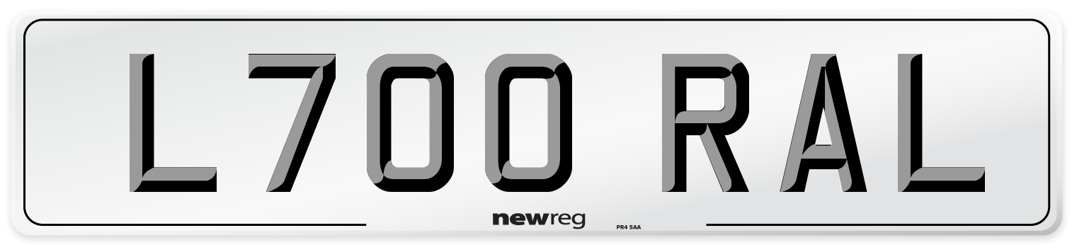 L700 RAL Number Plate from New Reg